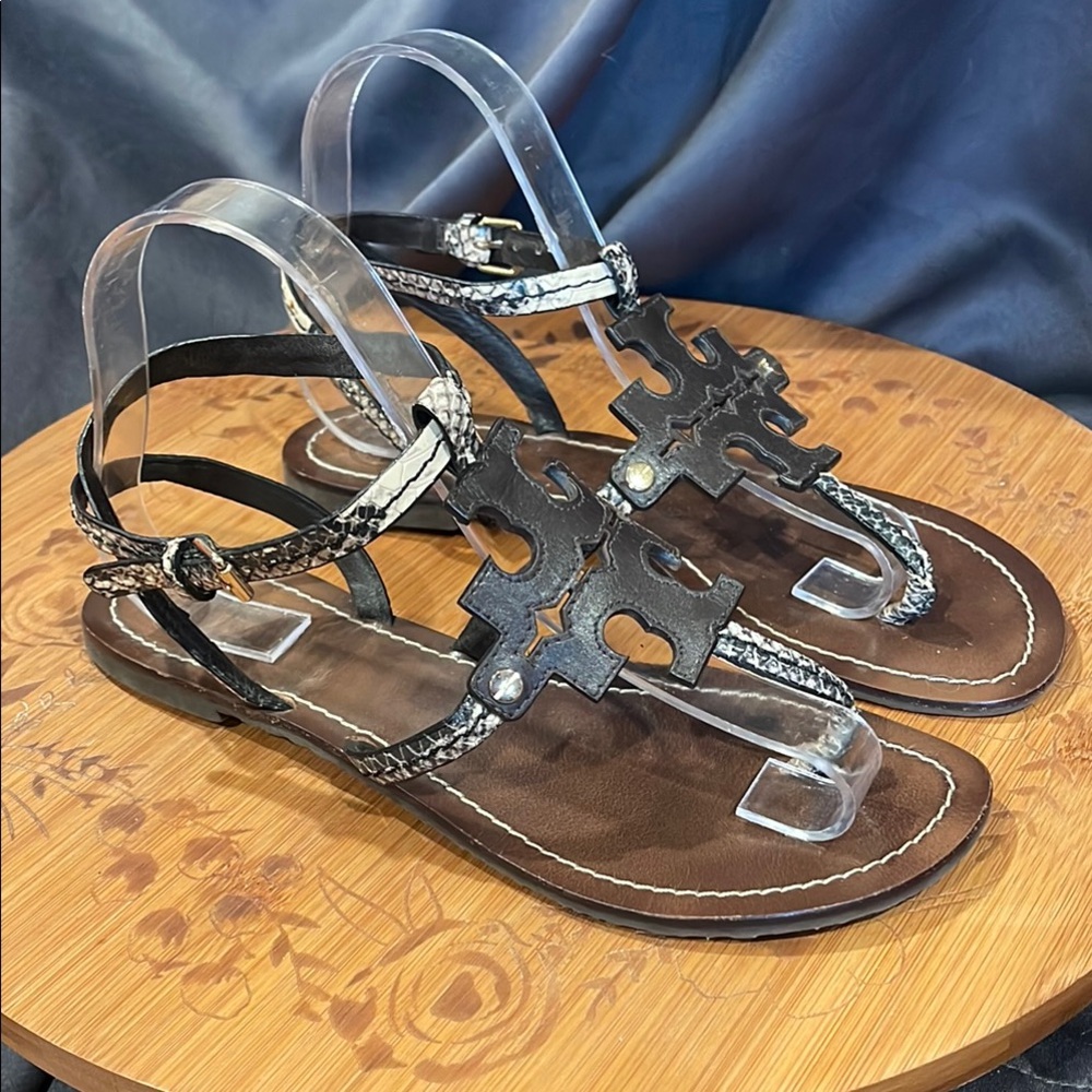 Tory Burch Black and Brown Sandals